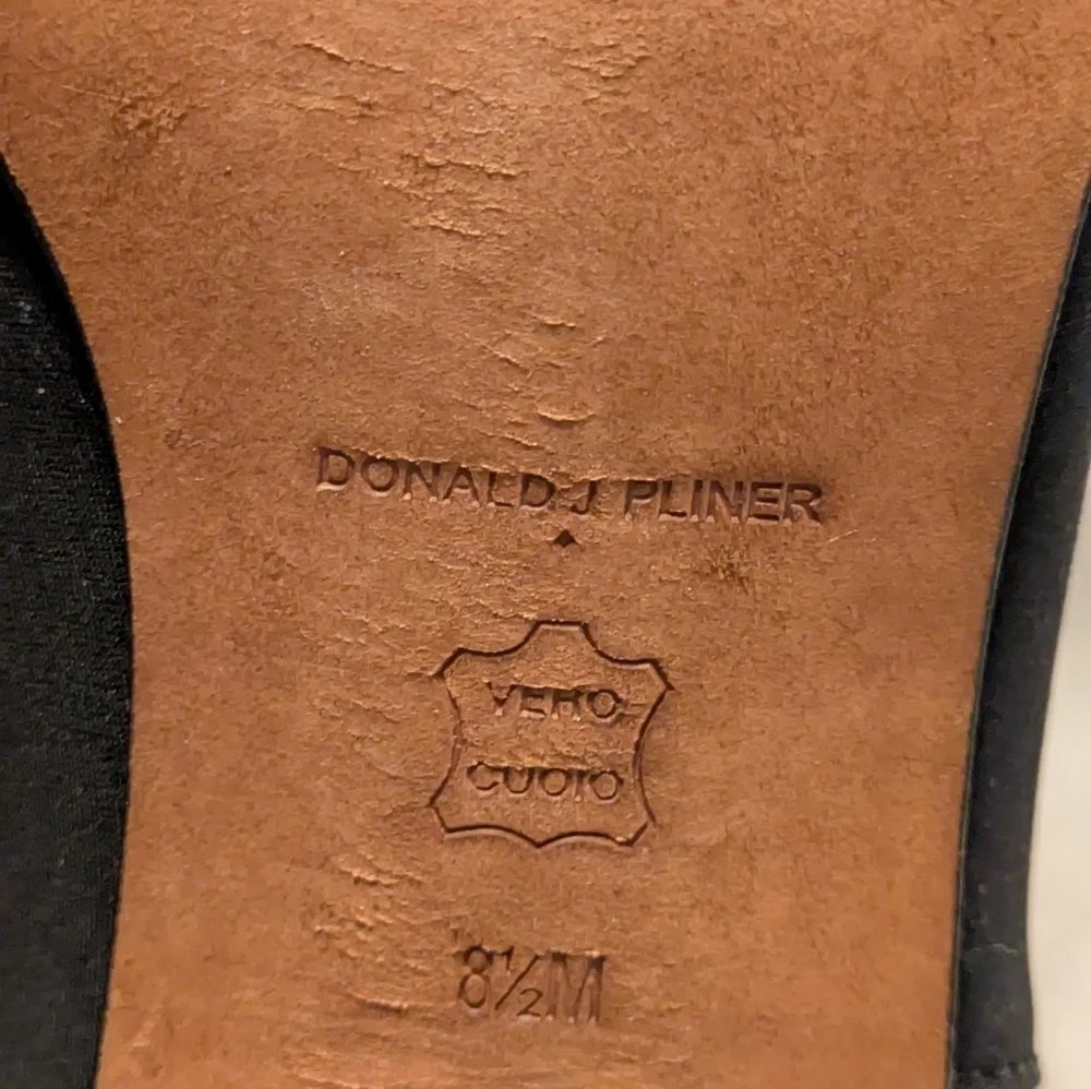 Donald J. Pliner Leather And Nylon Booties 8.5 Black